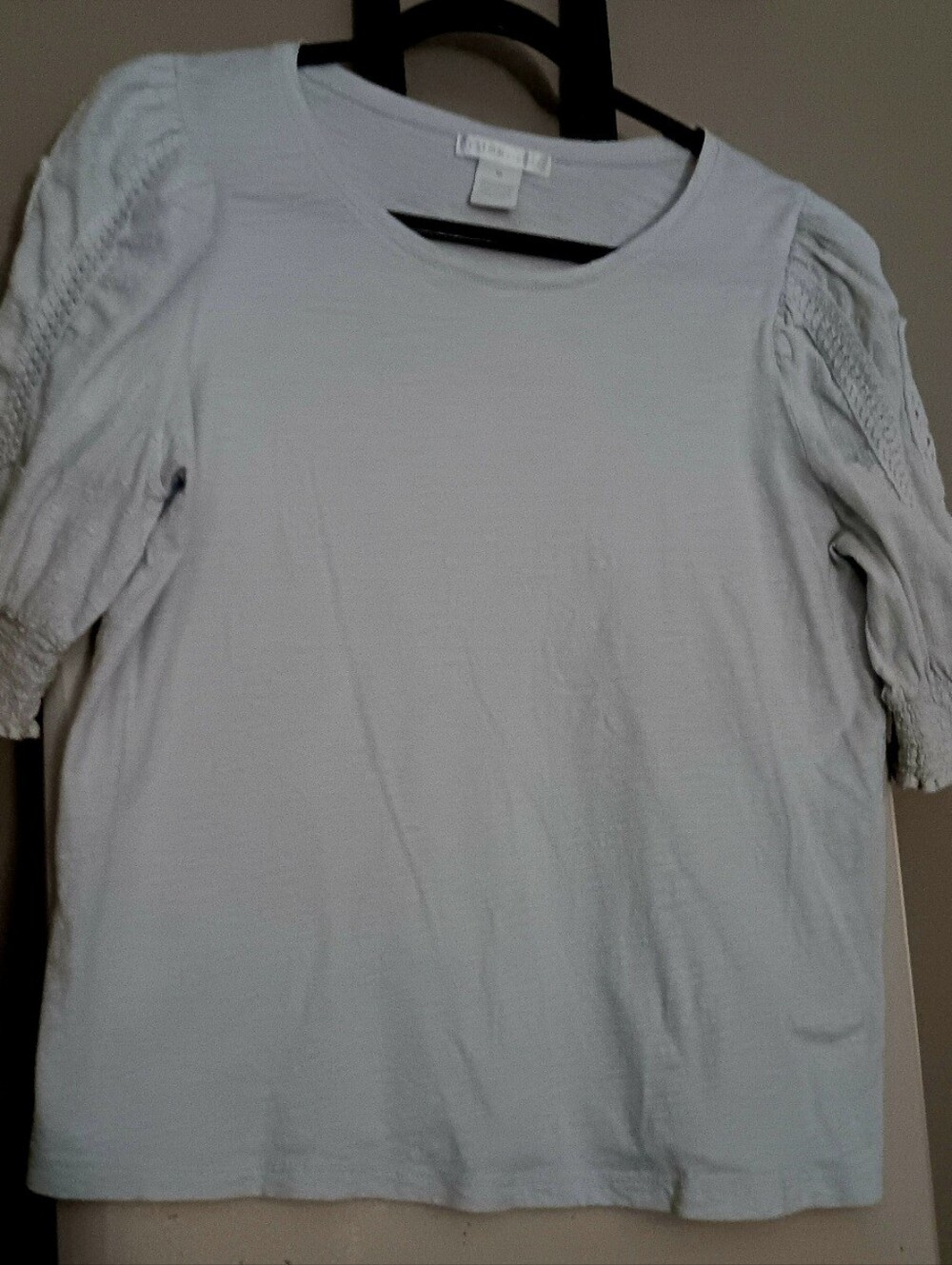 Design History Light Blue Short Sleeve Knit Top